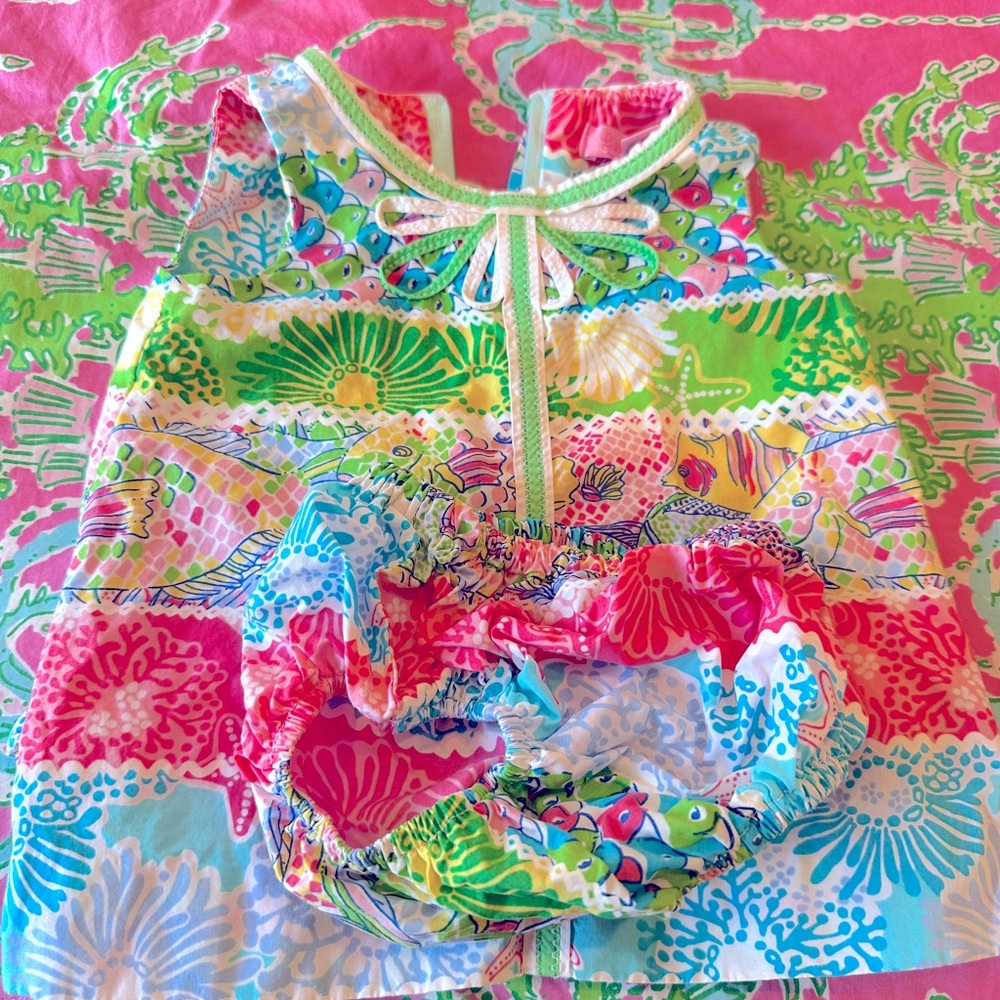 Lilly Pulitzer 3-6 month dress with matching bloomers